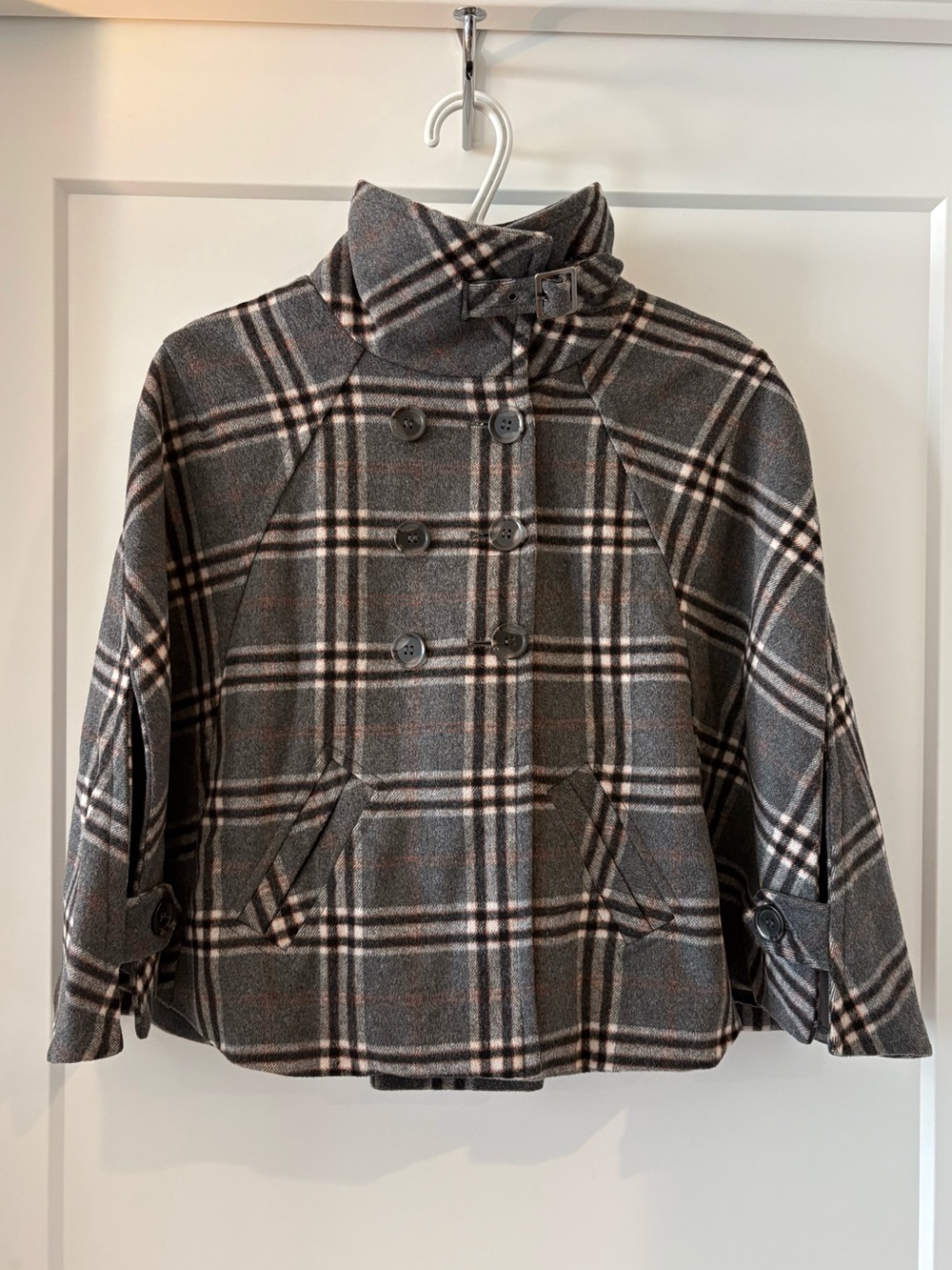 Modcloth Plaid Wool Blend Cape